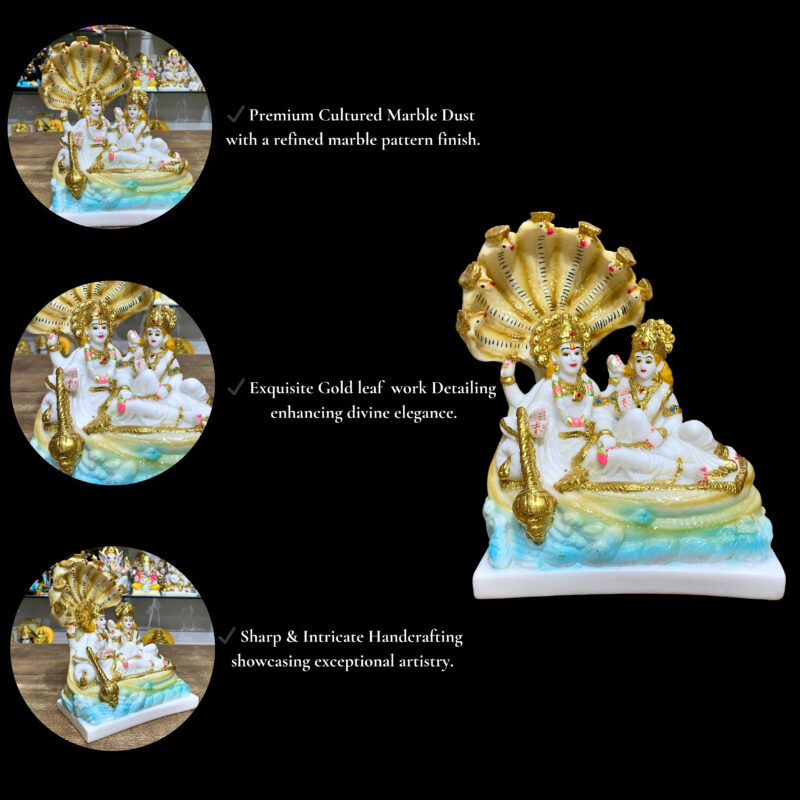 MEDIUM VISHNU LAXMI IDOL - ( 9 INCHES ) - Image 7