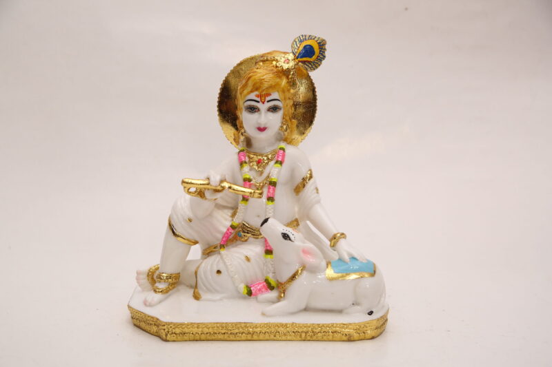 ANTIQUE COW KRISHNA - ( 10 INCHES )