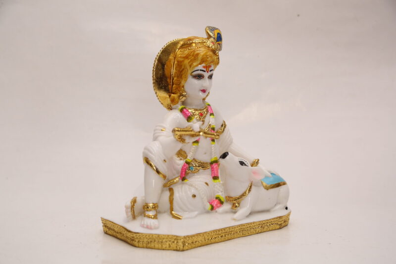 ANTIQUE COW KRISHNA - ( 10 INCHES ) - Image 3