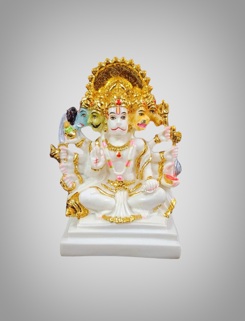 SMALL PANCHMUKHI HANUMAN IDOL - ( 6.5 INCHES )