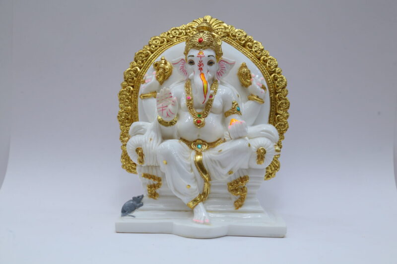 SINGHASAN GANESHA - ( 10 INCHES )