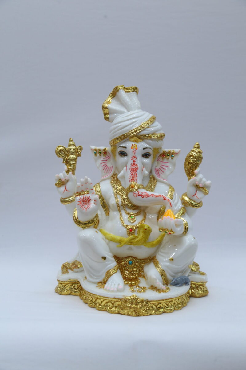 PAGDI GANESHA IDOL - ( 11 INCHES )