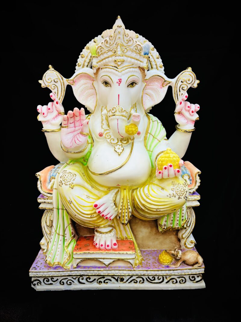 BIG GANESHA IDOL { MARBLE PATTERN }  - ( 24 INCHES )