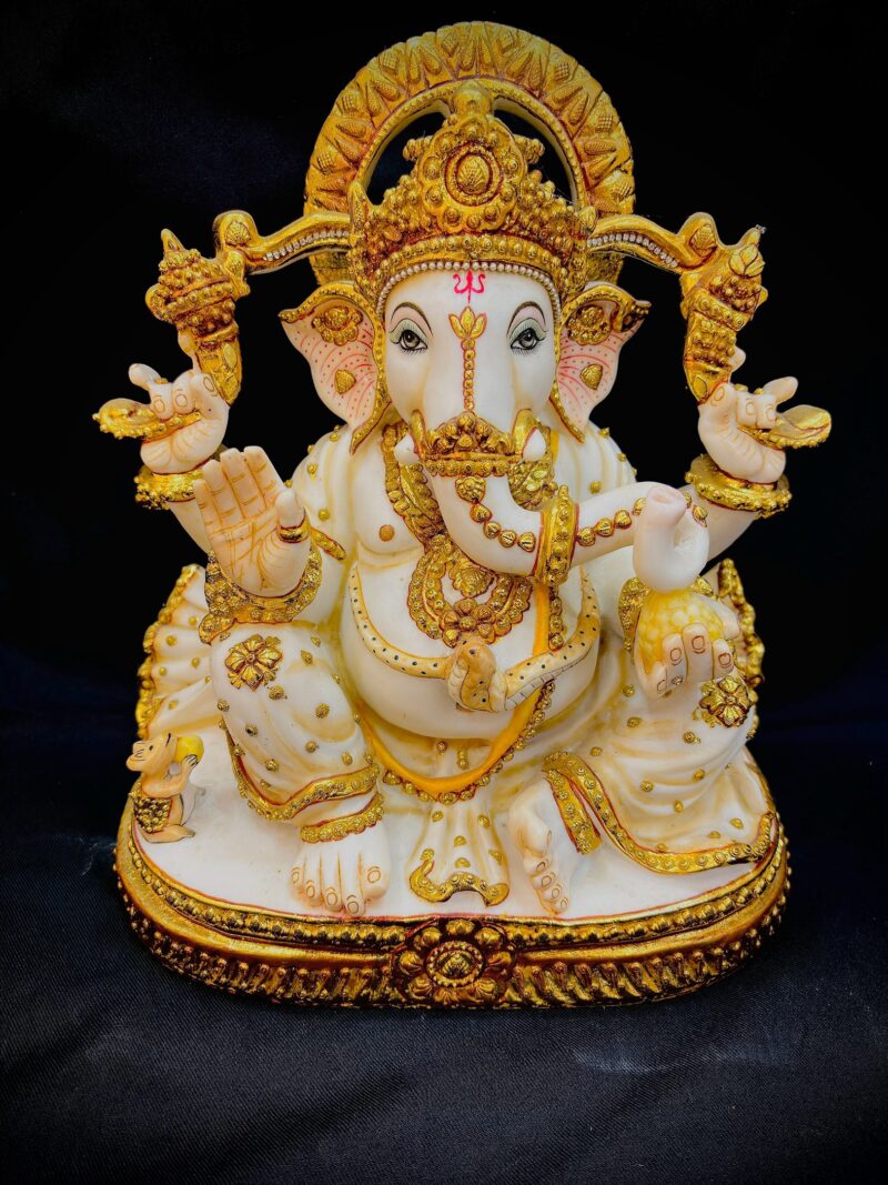 NEW GANESHA IDOL { MARBLE PATTERN }  - ( 12 INCHES )
