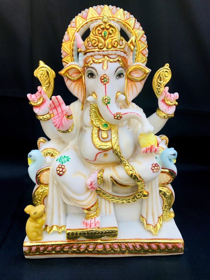 GANESHA IDOL { MARBLE PATTERN }  - ( 15 INCHES )