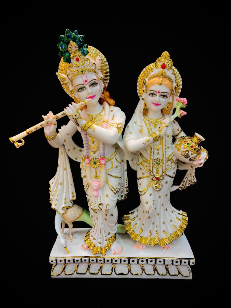 BIG RADHA KRISHNA JUGAL { MARBLE PATTERN }  - ( 27 INCHES )