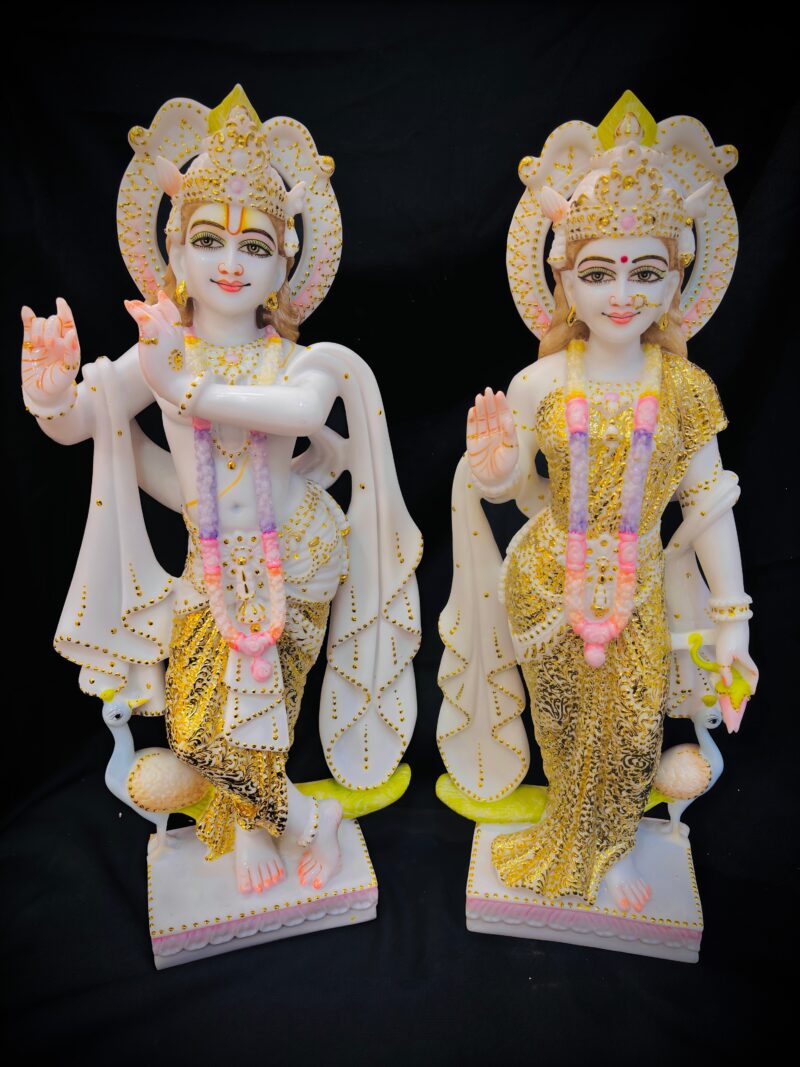 BIG RADHA KRISHNA { MARBLE PATTERN }  - ( 24 INCHES )