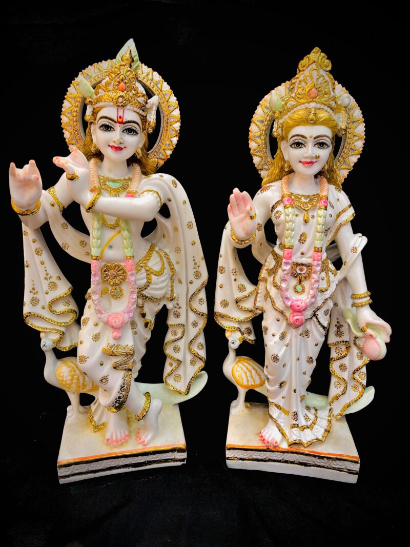 MEDIUM RADHA KRISHNA IDOL { MARBLE PATTERN }  - ( 18 INCHES )