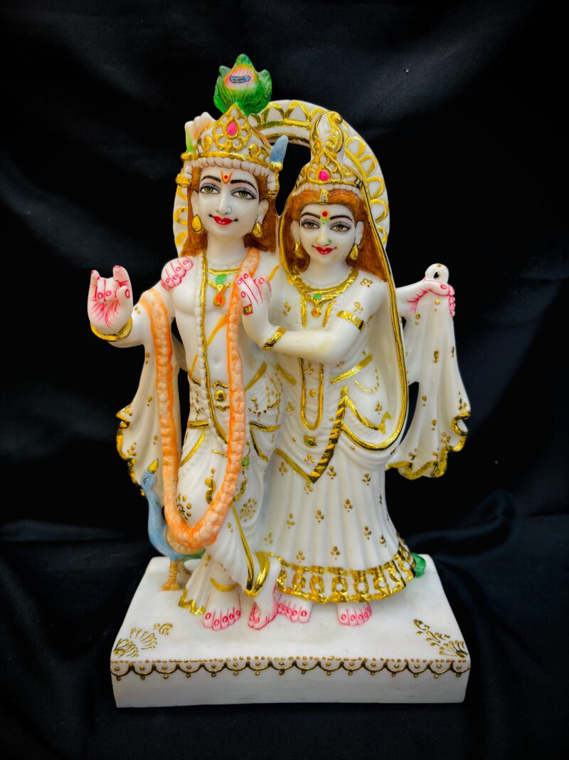 MEDIUM RADHA KRISHNA JUGAL { MARBLE PATTERN }  - ( 15 INCHES )