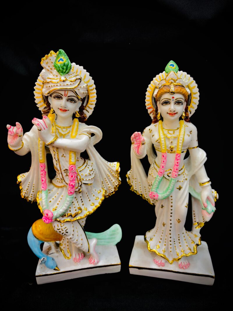 RADHA KRISHNA IDOL { MARBLE PATTERN }  - ( 12 INCHES )