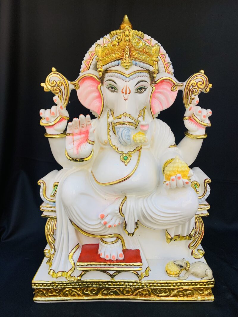 BIG GANESHA IDOL { MARBLE PATTERN }  - ( 24 INCHES )