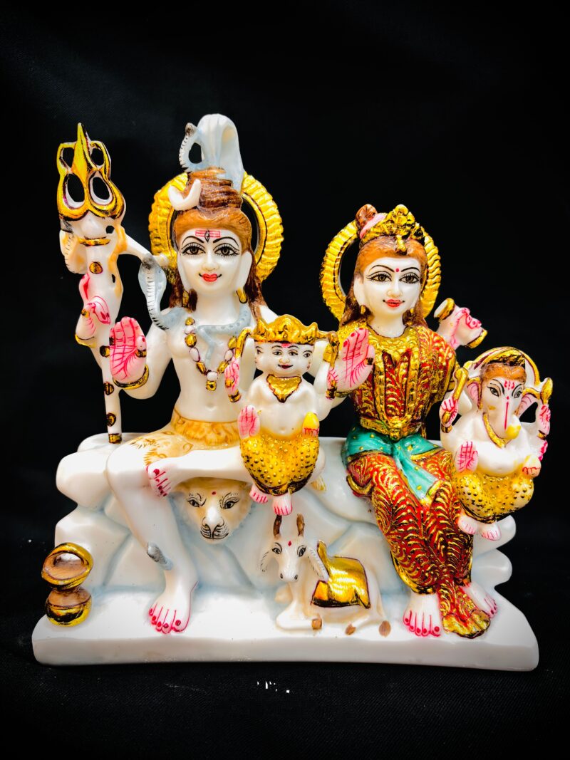 SHIV PARIVAR IDOL { MARBLE PATTERN }  - ( 9 INCHES )