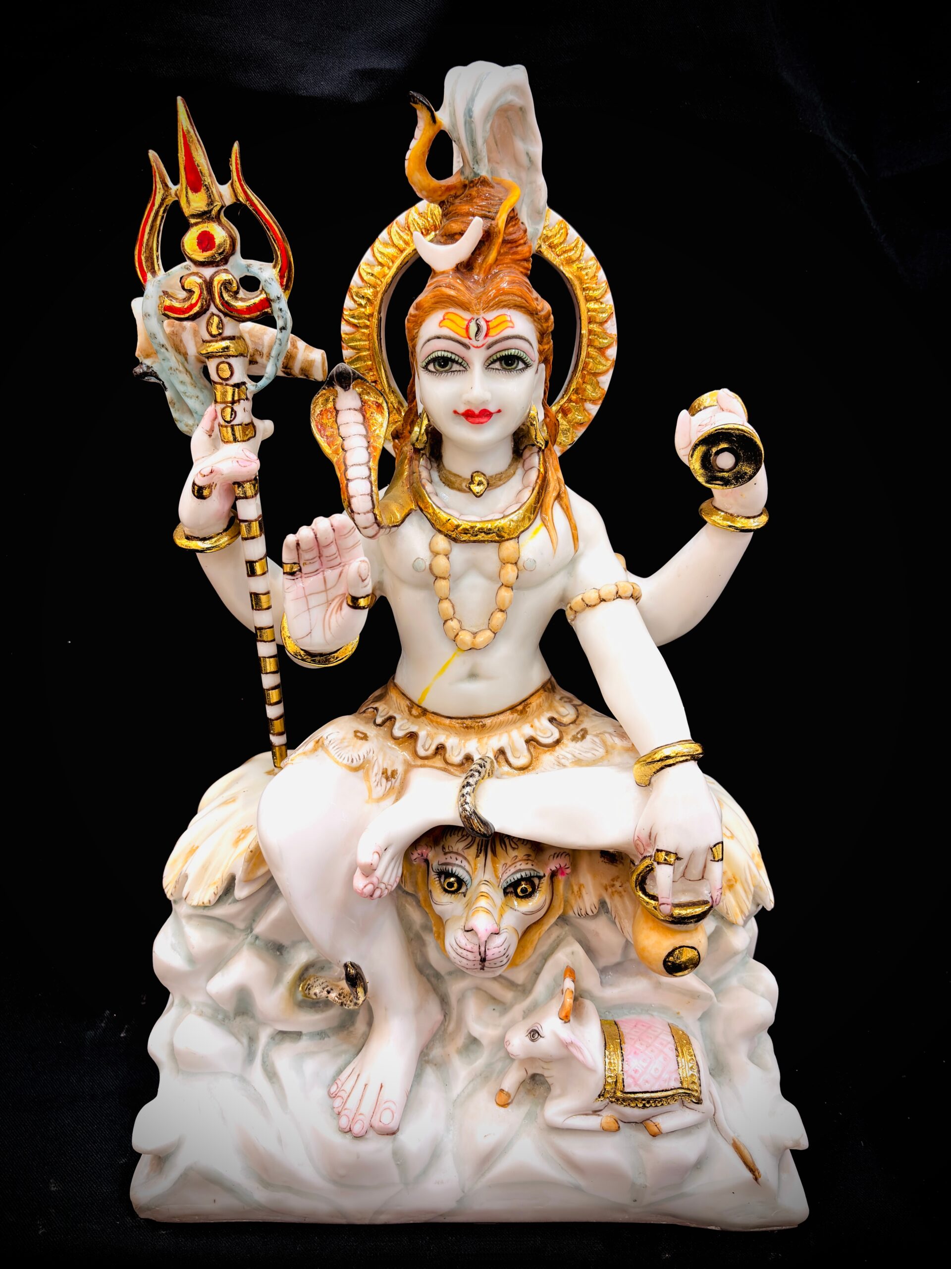 BIG SHIV JI IDOL { MARBLE PATTERN } - ( 18 INCHES )