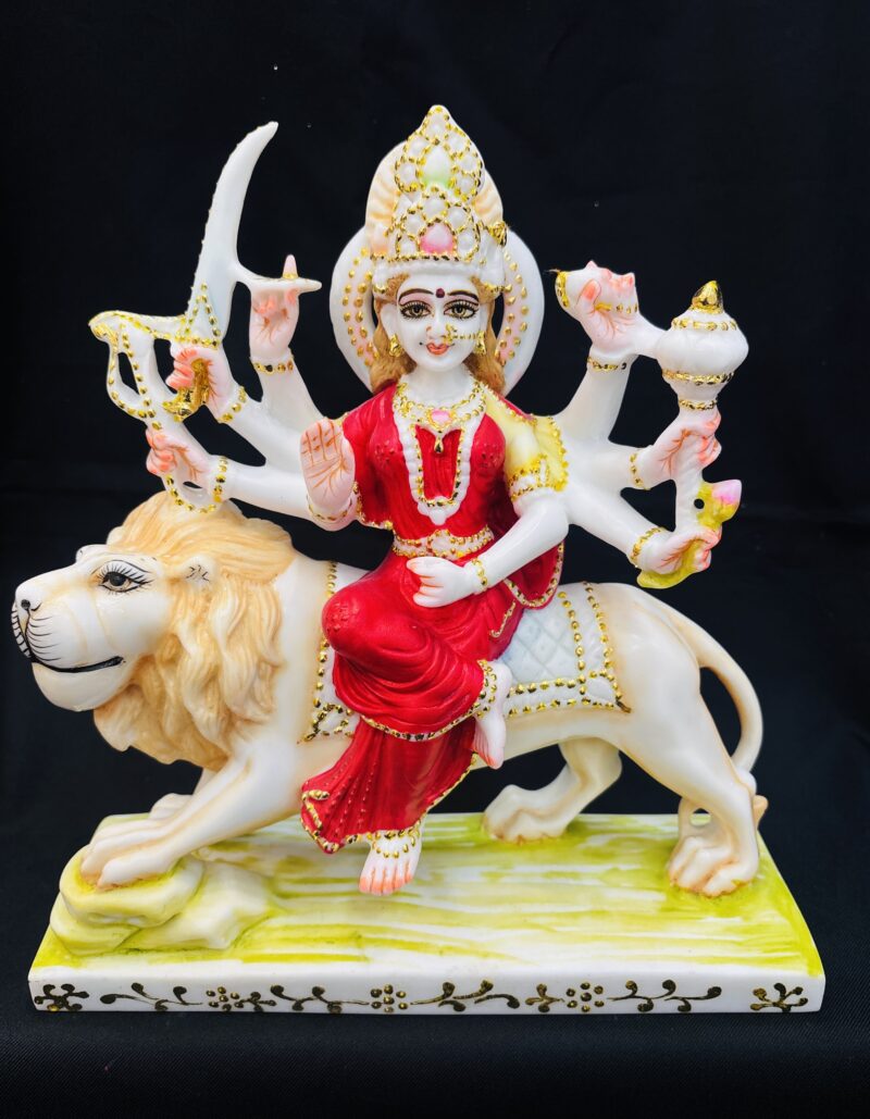 DURGA MATA IDOL { MARBLE PATTERN }  - ( 12 INCHES )
