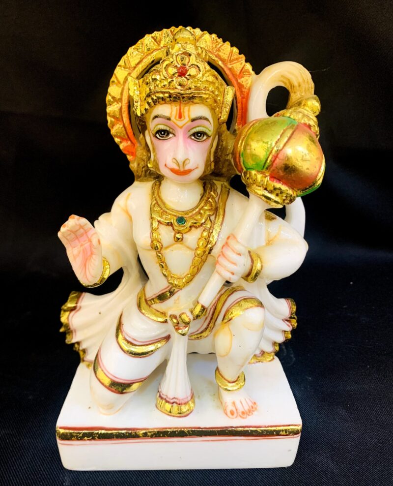 SMALL HANUMAN IDOL  { MARBLE PATTERN }  - ( 7.5 INCHES )