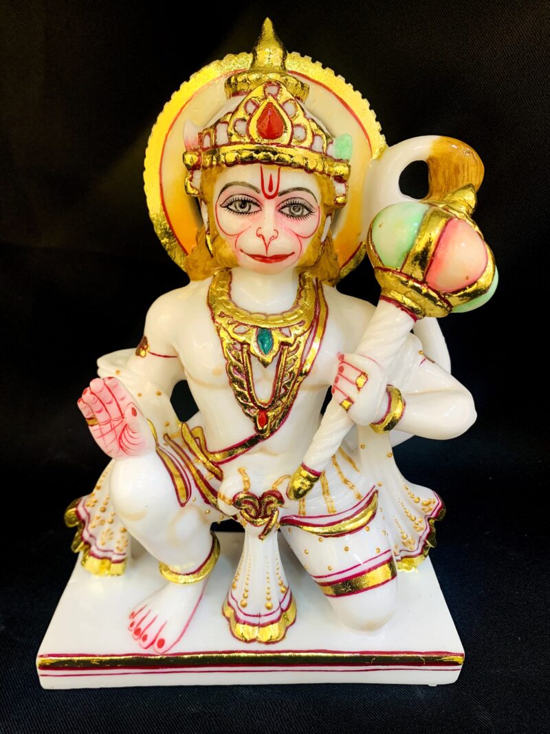 HANUMAN IDOL  { MARBLE PATTERN }  - ( 9 INCHES )