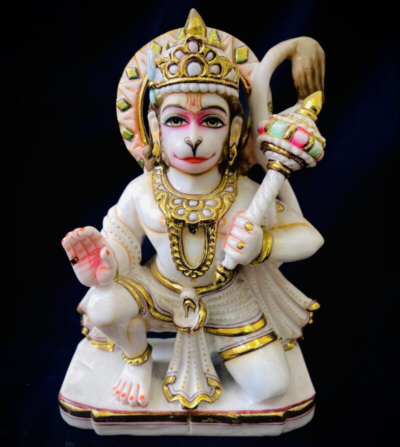 HANUMAN IDOL  { MARBLE PATTERN }  - ( 10 INCHES )