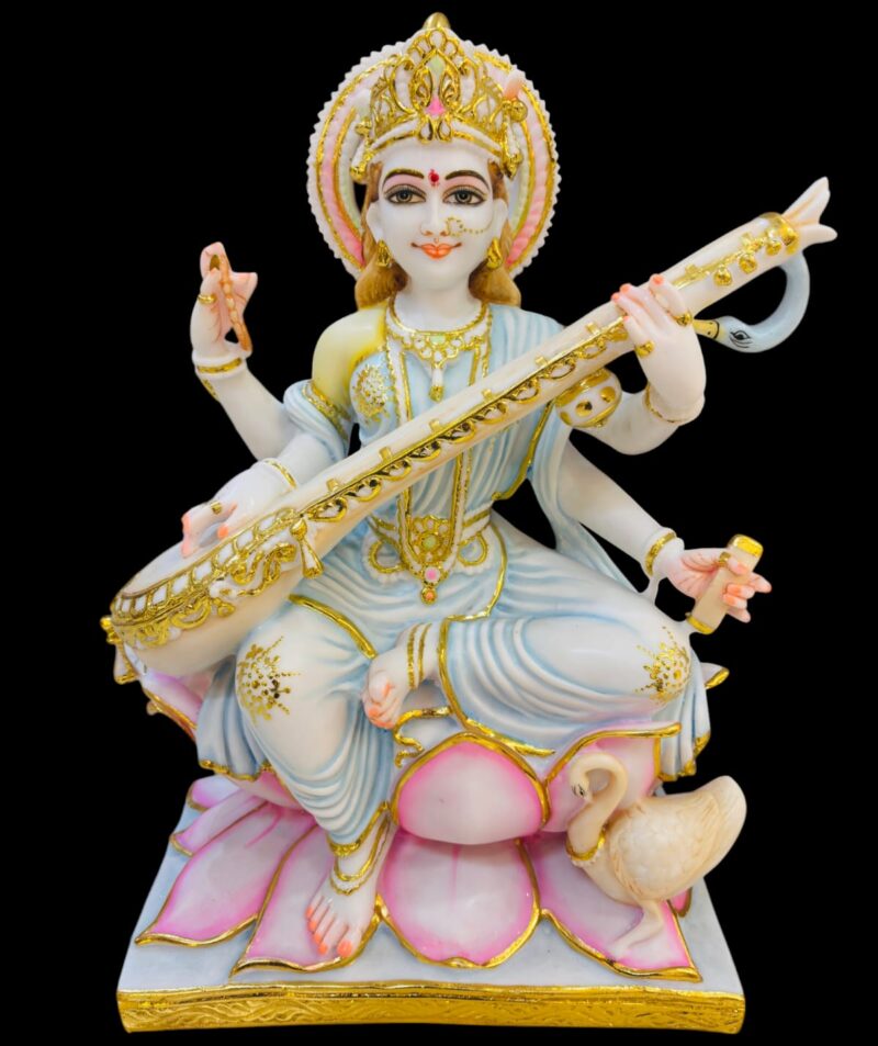 BIG SARASWATI JI { MARBLE PATTERN }  - ( 24 INCHES )