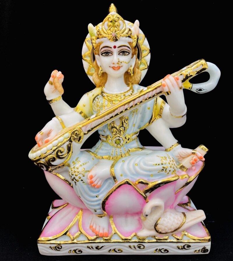 BIG SARASWATI JI { MARBLE PATTERN }  - ( 15 INCHES )