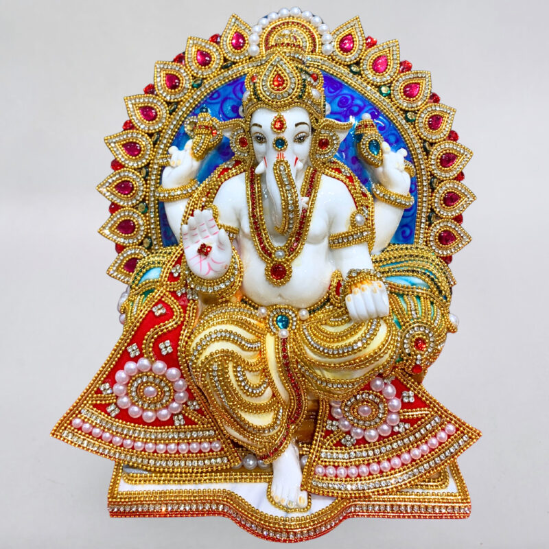 GANESH JI { JEWELLERY WORK }  - ( 11 INCHES )