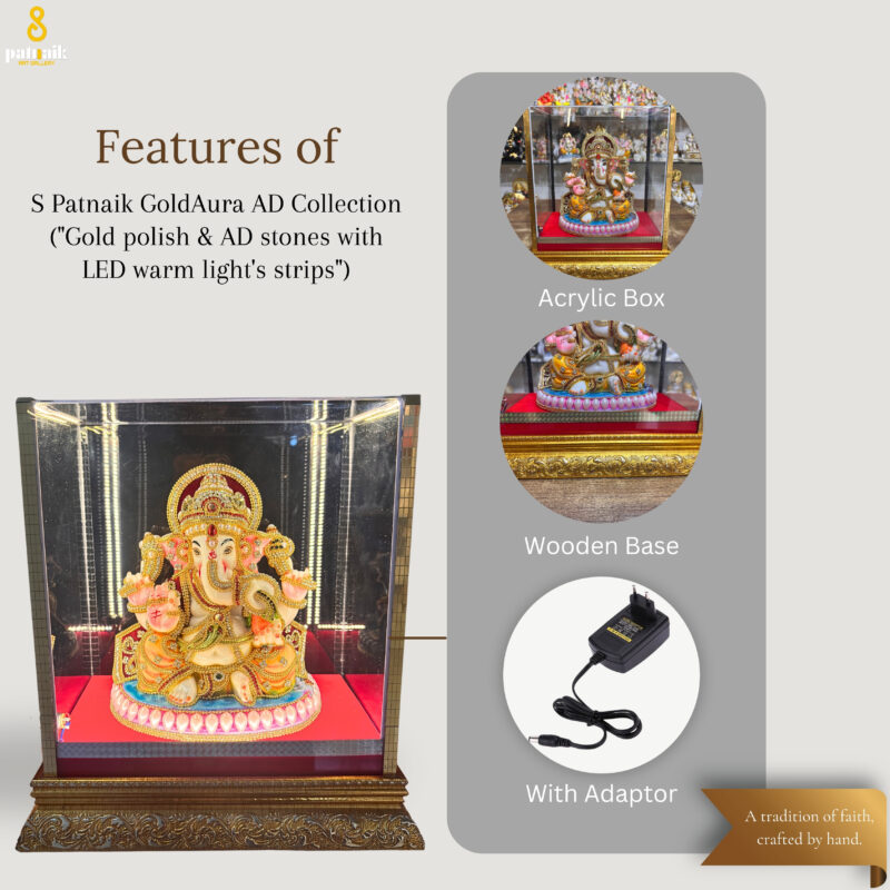 GANESH JI { JEWELLERY WORK }  - ( 12 INCHES ) - Image 3