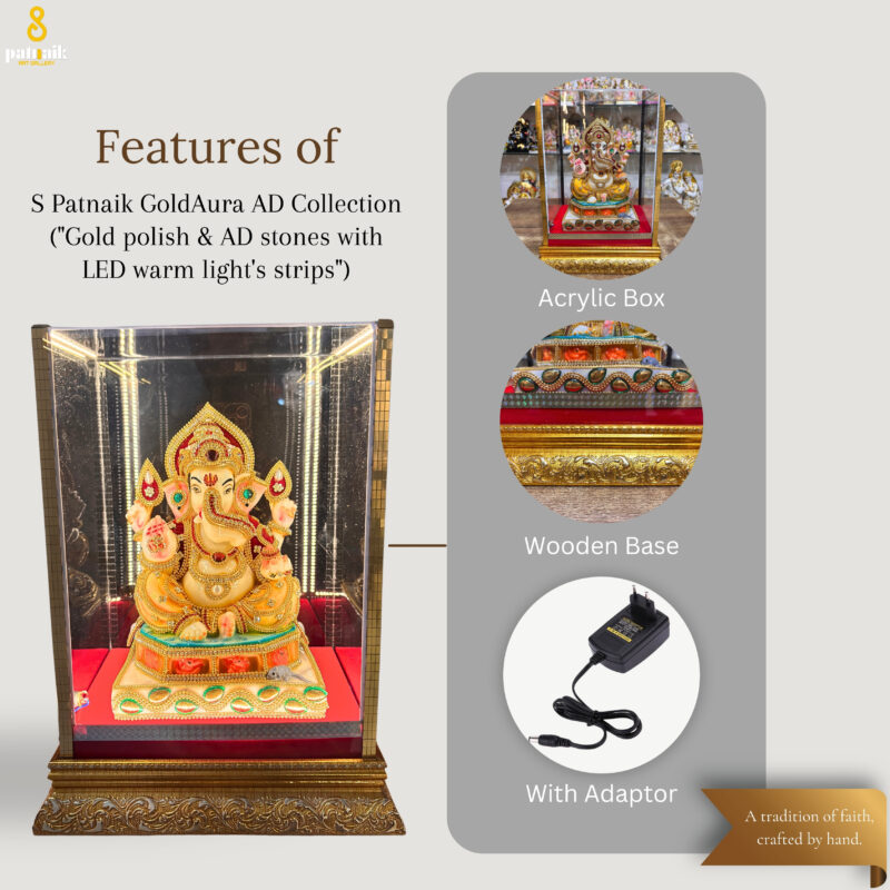 GANESH JI { JEWELLERY WORK }  - ( 13 INCHES ) - Image 3