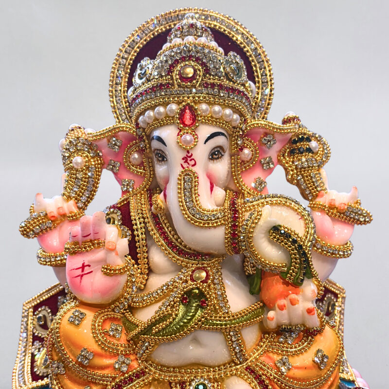 GANESH JI { JEWELLERY WORK }  - ( 12 INCHES ) - Image 2
