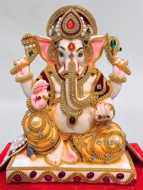 GANESH JI { JEWELLERY WORK }  - ( 13 INCHES )