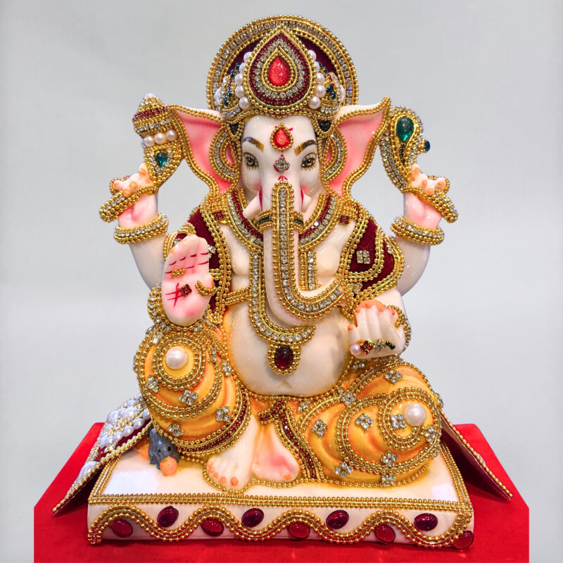 GANESH JI { JEWELLERY WORK }  - ( 13 INCHES )
