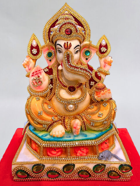 GANESH JI { JEWELLERY WORK }  - ( 13 INCHES )