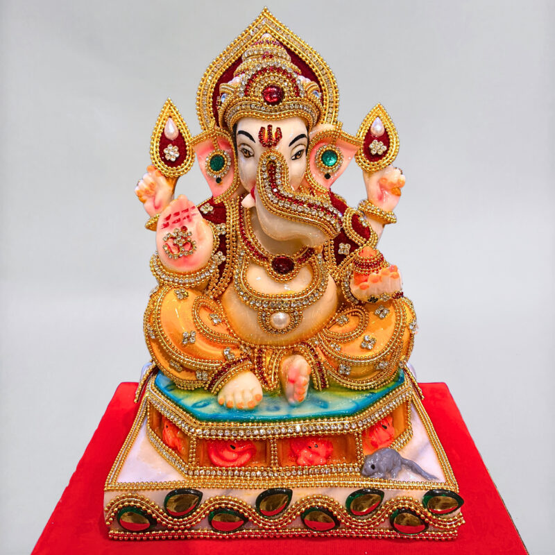 GANESH JI { JEWELLERY WORK }  - ( 13 INCHES )