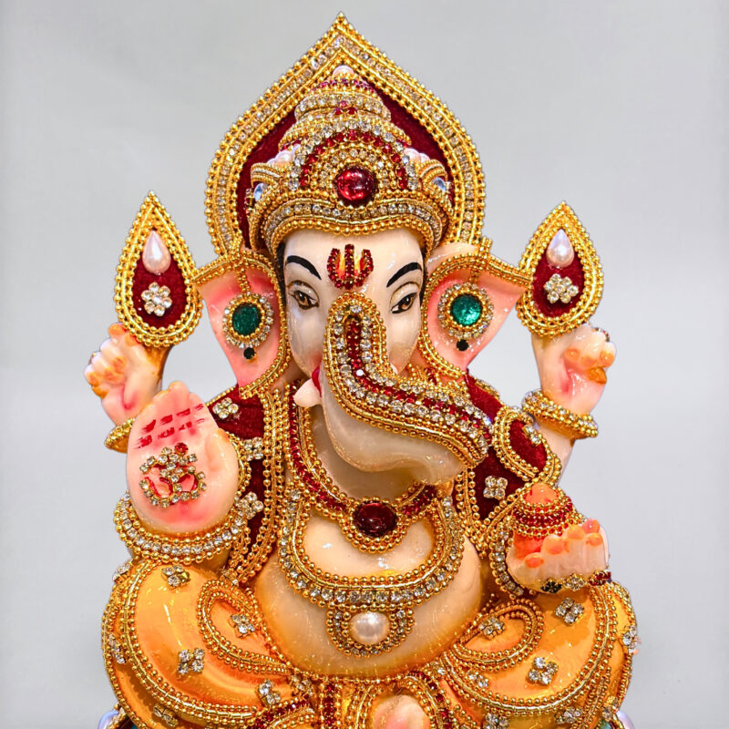 GANESH JI { JEWELLERY WORK }  - ( 13 INCHES ) - Image 2