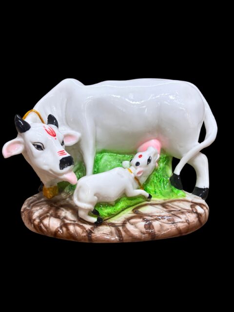 KAMDHENU COW AND CALF IDOL - 5 INCHES