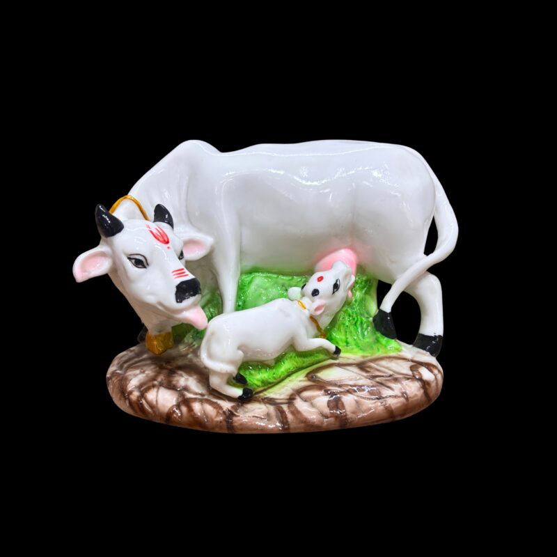 KAMDHENU COW AND CALF IDOL - 5 INCHES