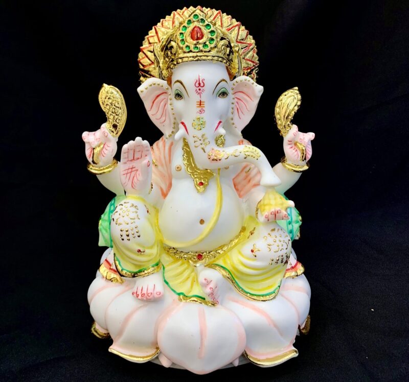GANESH JI IDOL { MARBLE PATTERN } - ( 12 INCHES )