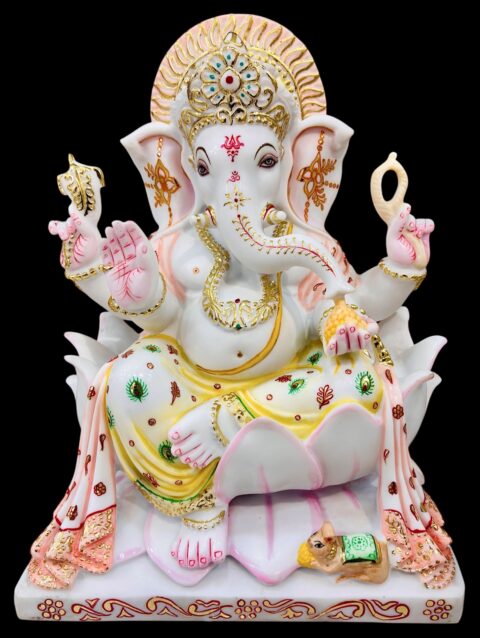 GANESH JI IDOL { MARBLE PATTERN } - ( 18 INCHES )
