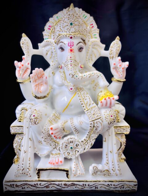 GANESH JI IDOL { MARBLE PATTERN } - ( 12 INCHES )
