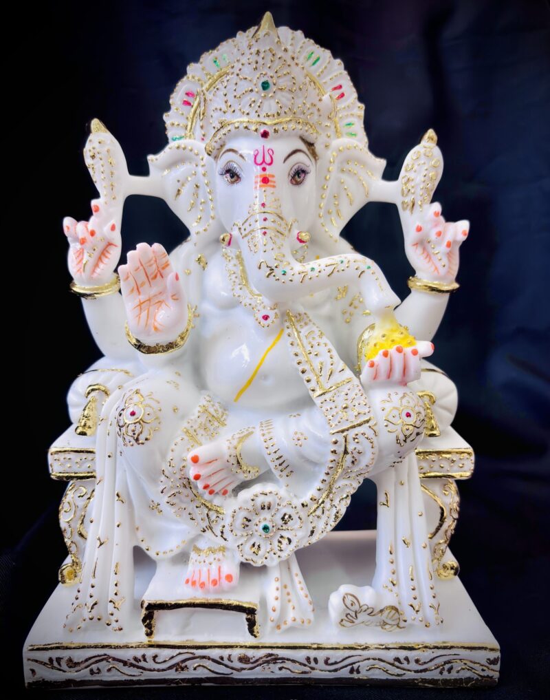 GANESH JI IDOL { MARBLE PATTERN } - ( 12 INCHES )