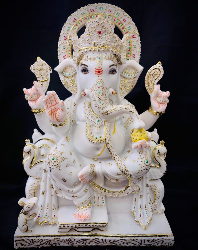 GANESH JI IDOL { MARBLE PATTERN } - ( 15 INCHES )