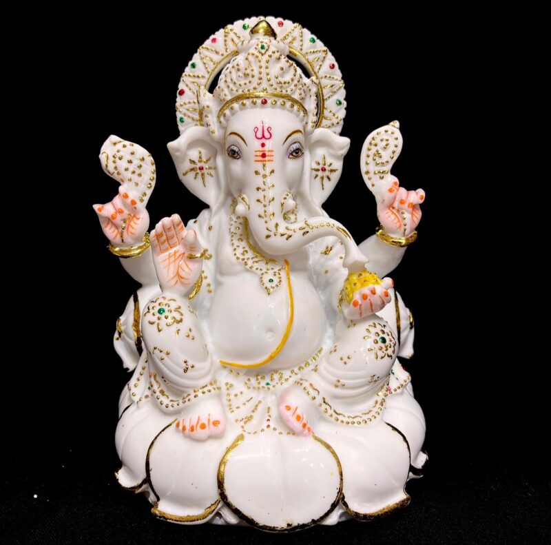 GANESH JI IDOL { MARBLE PATTERN } - ( 9 INCHES )