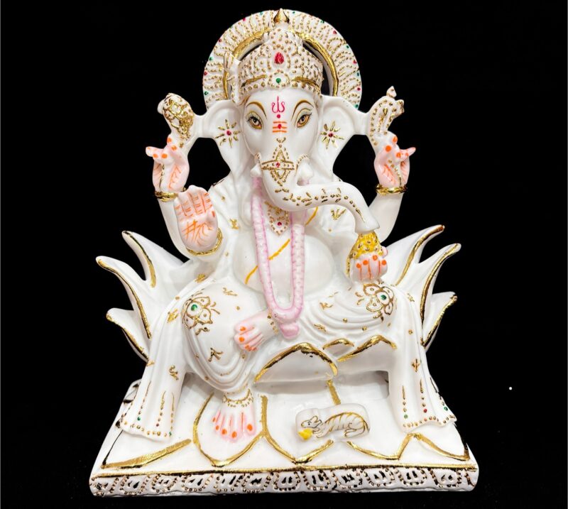GANESH JI IDOL { MARBLE PATTERN } - ( 9 INCHES )