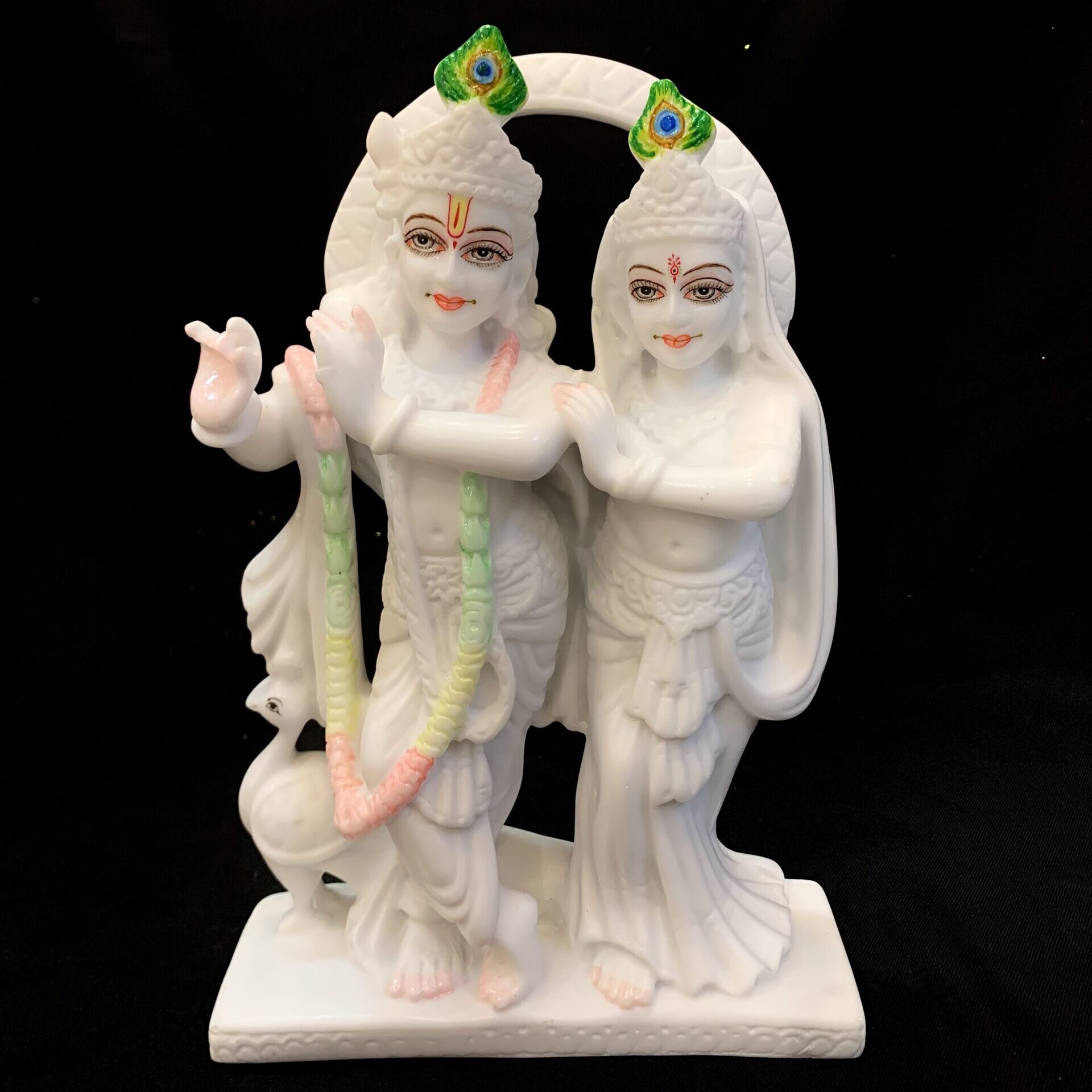 RADHA KRISHNA IDOL { MARBLE PATTERN } - ( 12 INCHES )