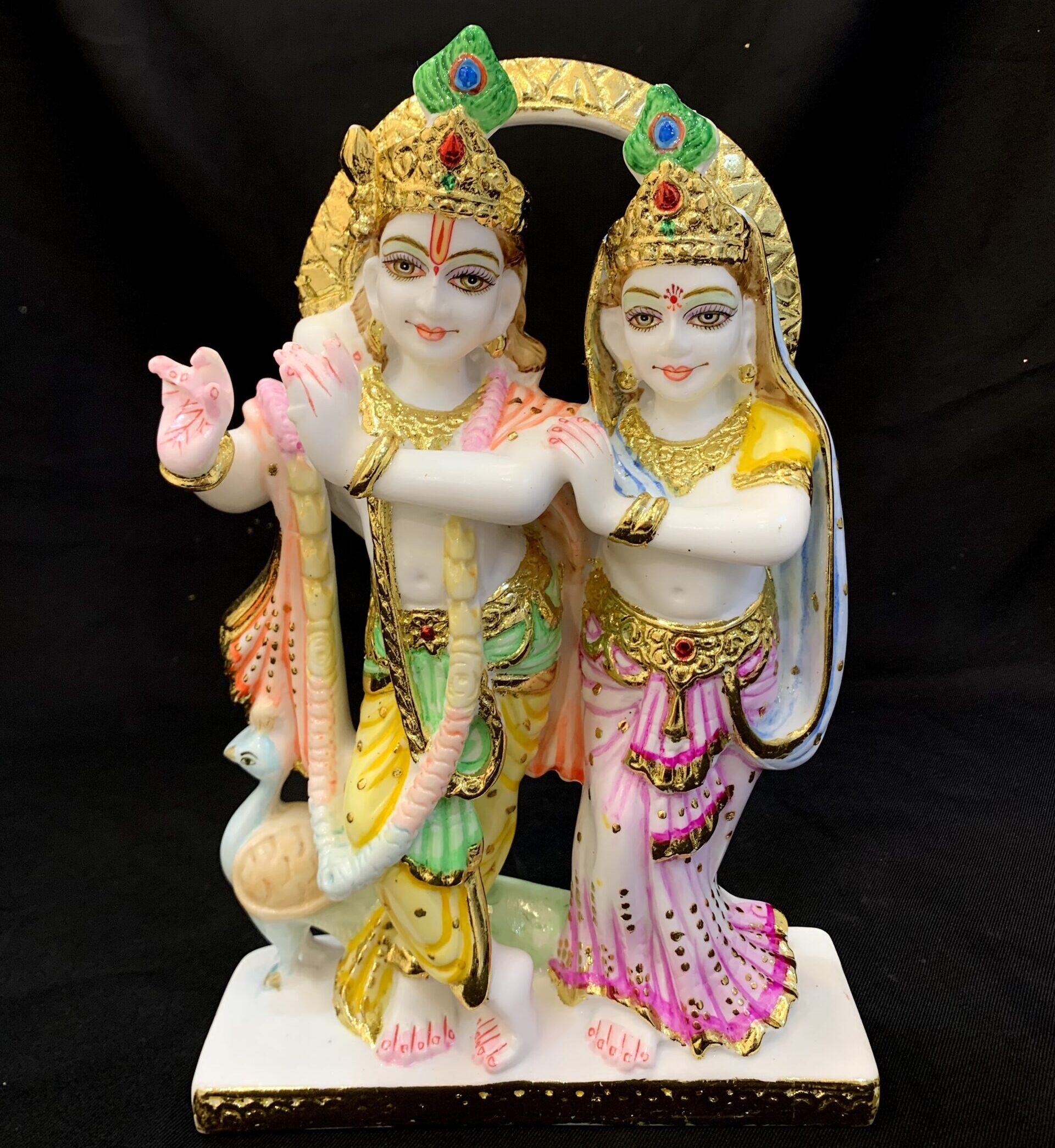 RADHA KRISHNA IDOL { MARBLE PATTERN } - ( 12 INCHES )