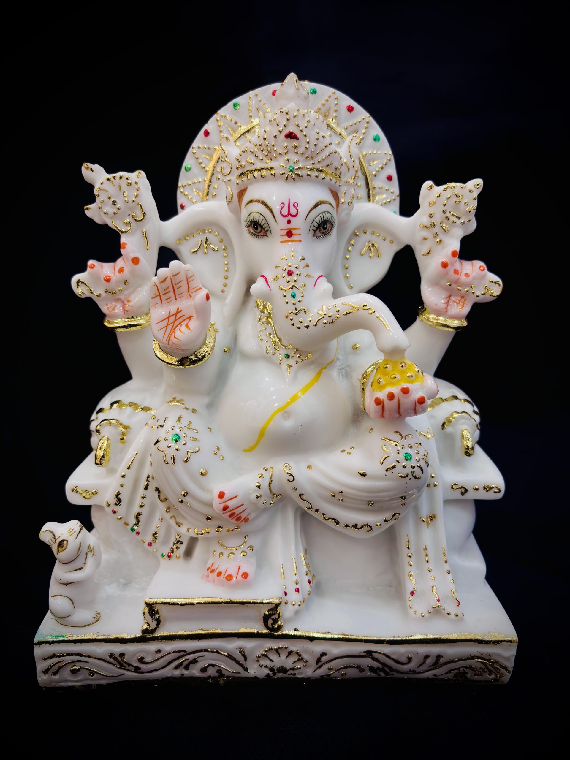 GANESH JI IDOL { MARBLE PATTERN } - ( 9 INCHES )